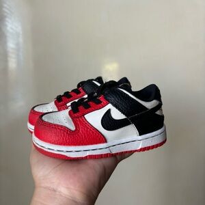 toddler NIKE DUNK LOW "75TH ANNIVERSARY BULLS" DC9562 100 SAIL BLACK Red 6c